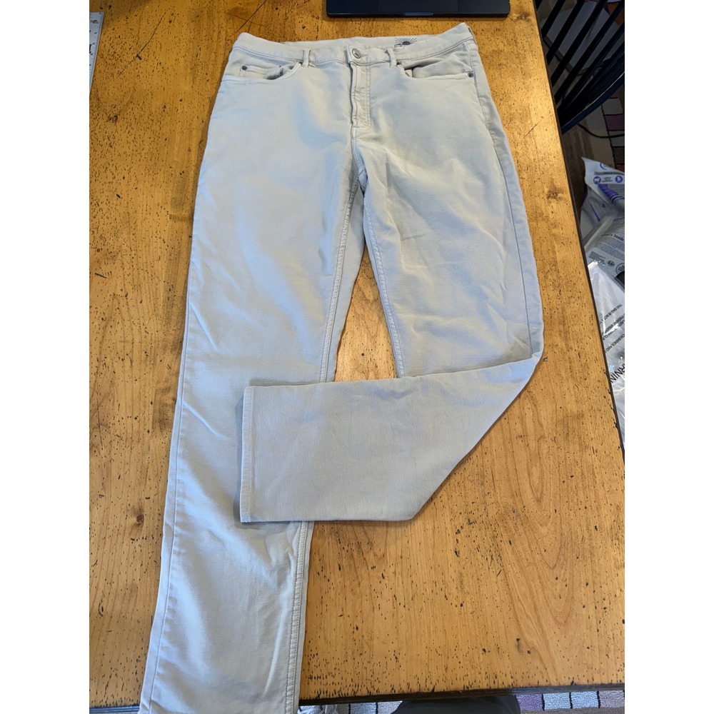Faherty Stretch Terry 34x32 5-Pocket Pants Stone MBF2438-STN Mens Trousers